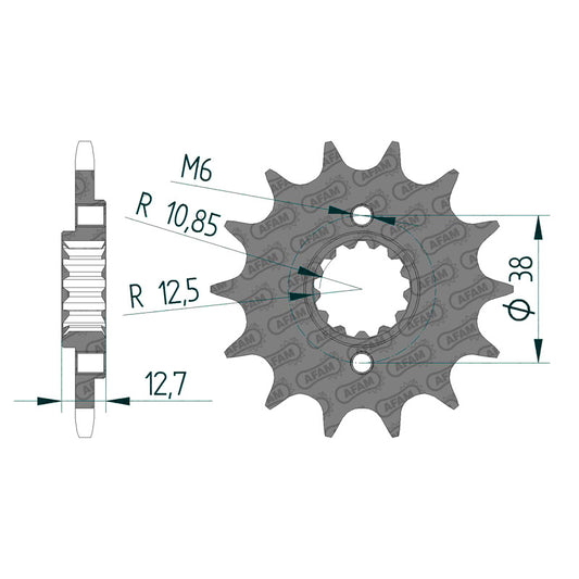AFAM FRONT SPROCKET KAW KLR650 (90-15) 24505-15 24505-15