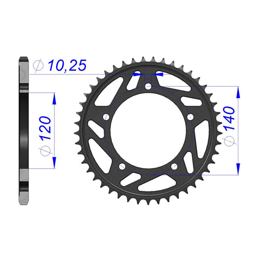 AFAM AFAM H/ALLOY 47T 520 GSXR600/750/1000TRIUMPH 47T. 15605K-47
