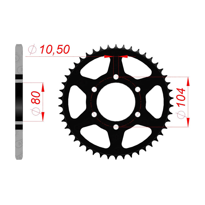 AFAM REAR SPROCKET KAW ZX6R (03-15) (16606-45) 16606-45