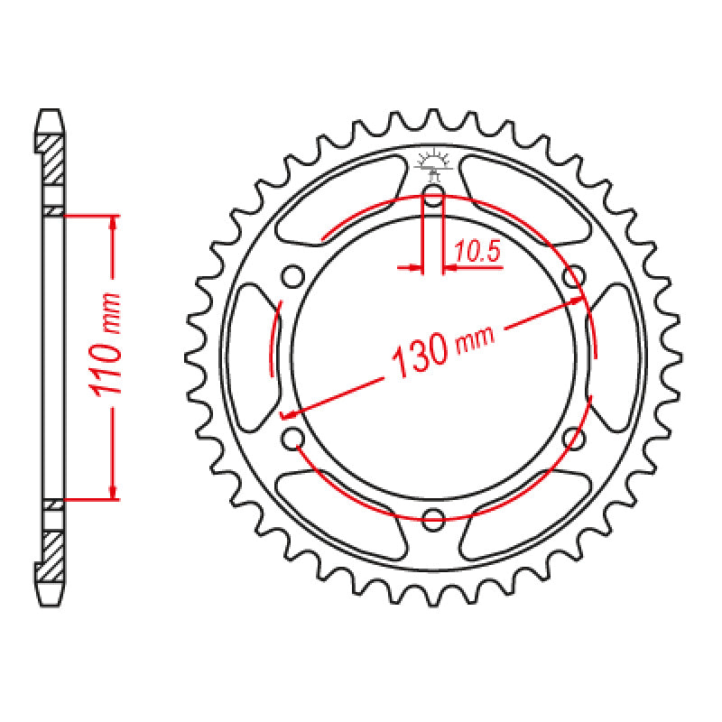 ITL REAR SPROCKET SUZ GSXR1000R (09-14) (JTR479-47) 111056