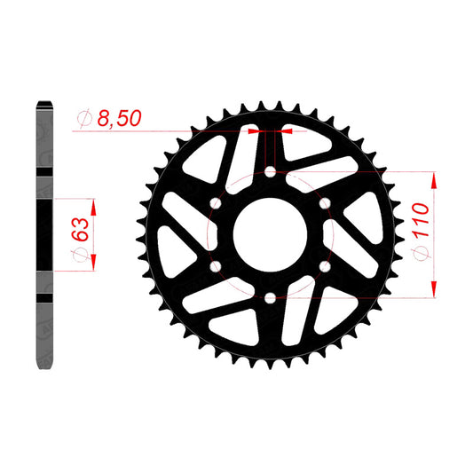 AFAM REAR SPROCKET KTM DUKE 390 (2015) 71202-45 71202-45