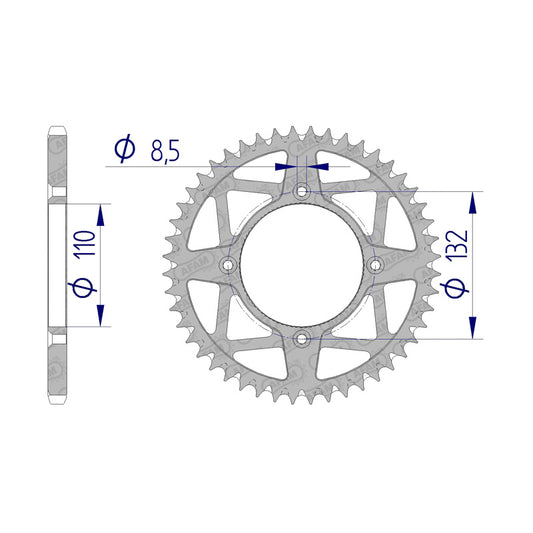 AFAM REAR SPROCKET KTM 350 FREERIDE (2015) 72306+48 72306_48
