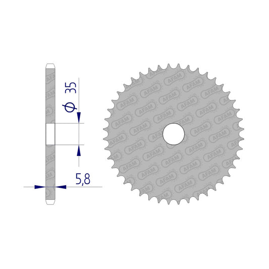 AFAM SPR.BLANK 520P 43T ALLOY 7075-T6 520-43