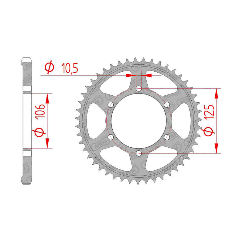 AFAM SPR. 525 47T TRIUMPH 675. 86605-47