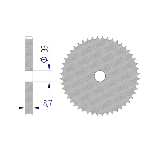 AFAM SPR.BLANK 530P 42T ALLOY 7075-T6 530-42