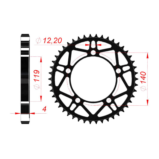 AFAM AFAM SPROCKET 520 ACIER 44T BMW S1000RR 2019 164601RLK-44