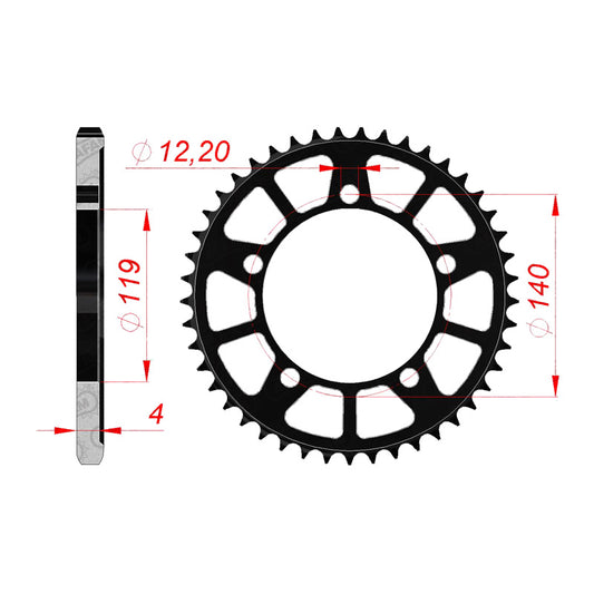 AFAM AFAM SPROCKET 525 ACIER 45T BMW S1000RR 2019 OE 164600-45