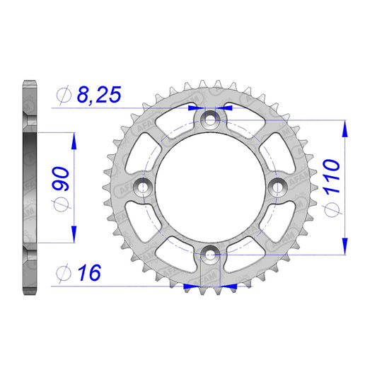 AFAM SPROC.RR 40T 415 KTM50SX 14-17(72106-40). 72106-40