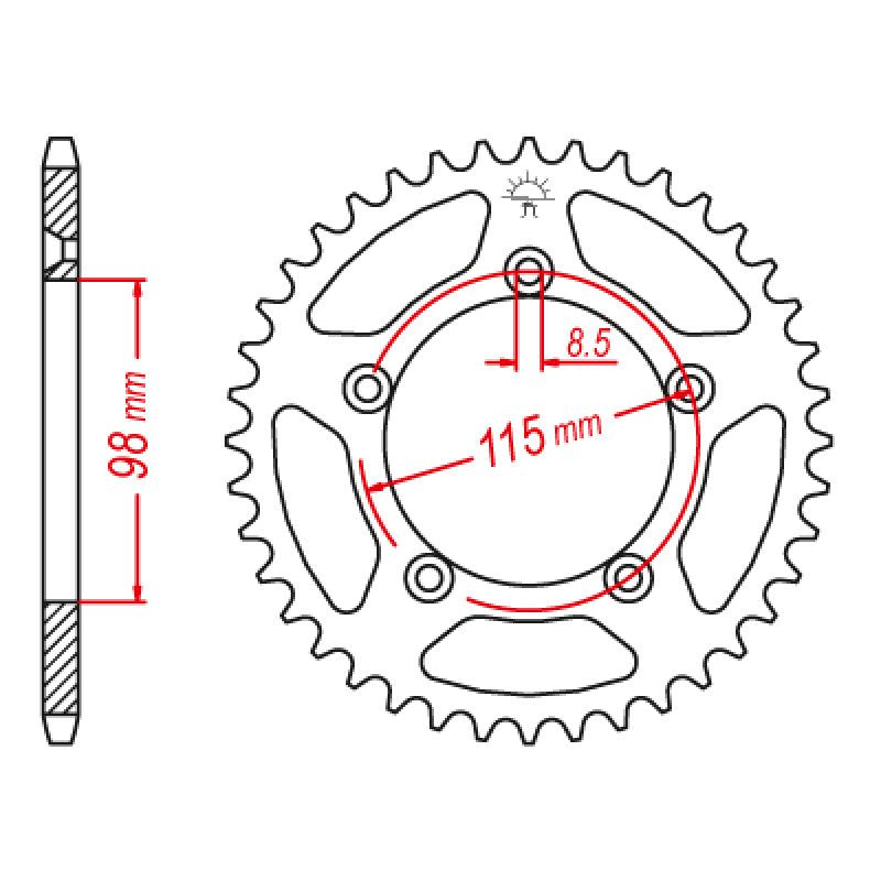 ITL SPROC.RR 50T 420 KTM60/65SX 99-06    (72101). 1111751