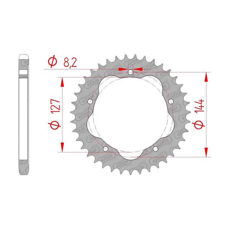 AFAM SPR. 39T 525 DUCATI 916/996 (50608). 50608-39