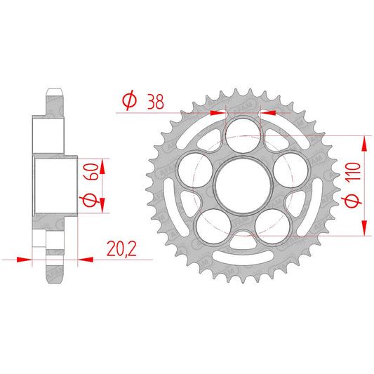 AFAM REAR SPR. DUCATI 796 10-11 41T 50800-41