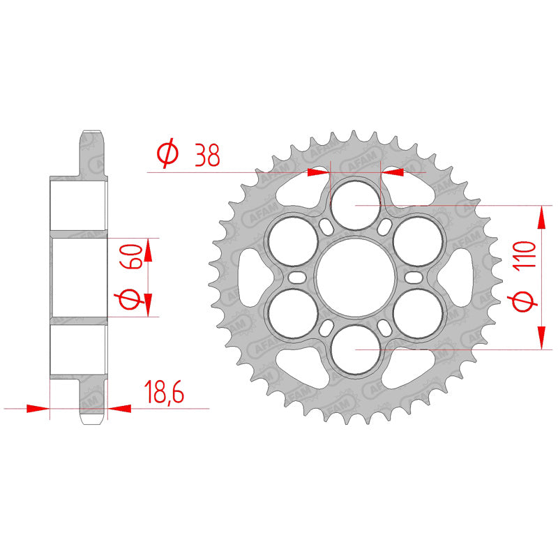 AFAM AFAM RR.SP.38T DUCA 1098/1100/1198 07-11 50801-38
