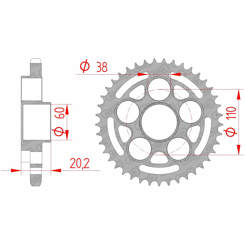 AFAM SP.AR.42T 525P DUCATI MONSTER 996 50800-42 50800-42