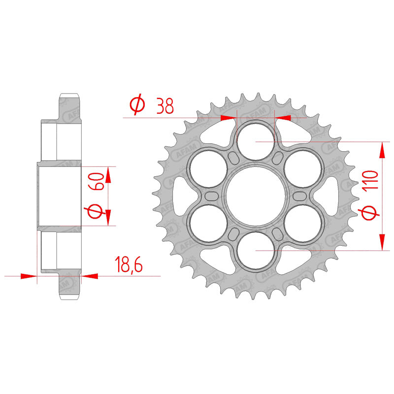 AFAM REAR SPR.DUCATI MULTISTRADA 1200 10-11 40T 50900-40