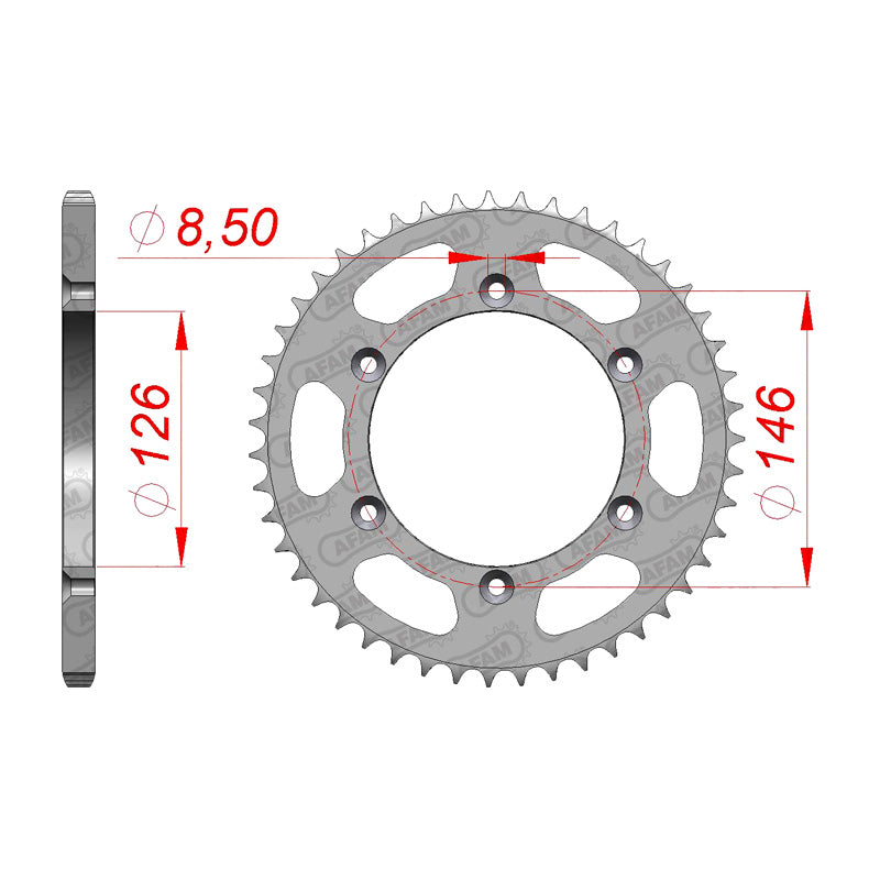 AFAM SPR.RR.RM125/250 80-07 48T (14203-48). 14203-48
