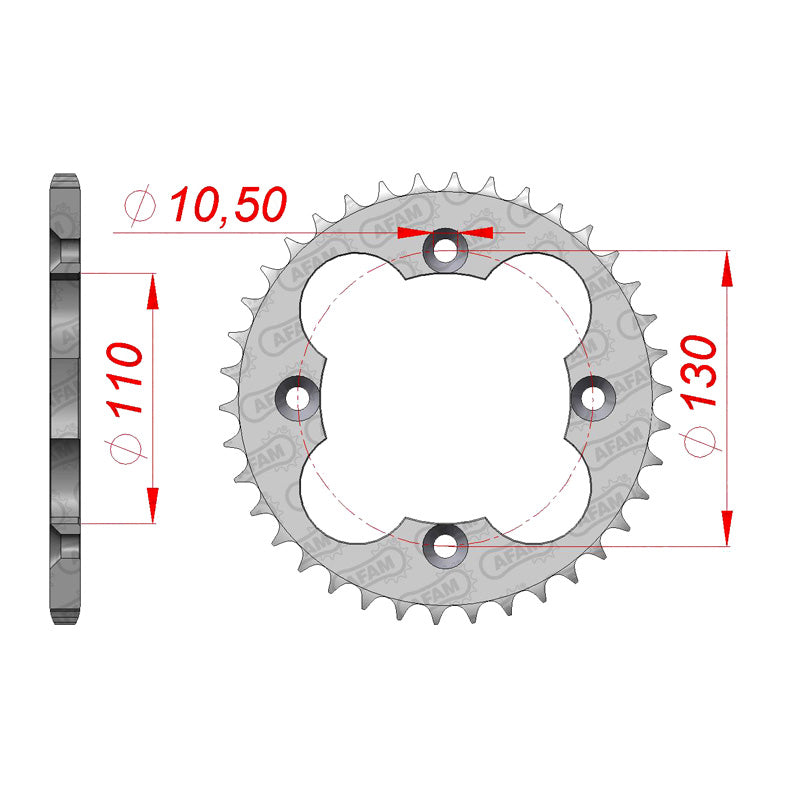 AFAM TRX250R 86-88/TRX300/400EX 93-04 37T   (JTR-1350) 10318-37