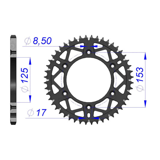 AFAM SPR.RR ALLOY 51T CR125250500 CRF450 11212-51T. 11212_51