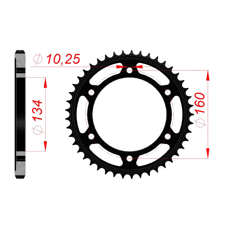 AFAM AFAM RR.45T 525 CBR600F4I 01-06/CBR600RR 03-08. 10617-45