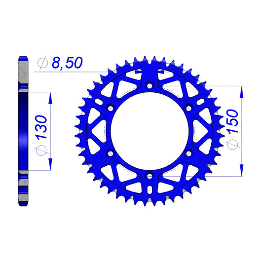 AFAM SPR.BLUE ALLOY 48T 520 YAMAHA. 13323PB_48