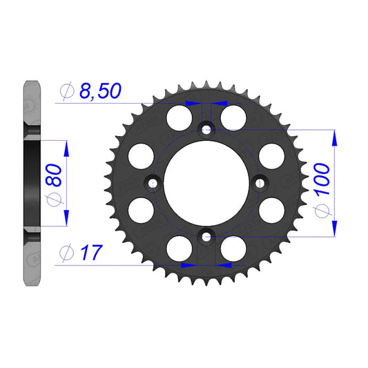 AFAM REAR SPROCKET ALU HON CRF100 (04-13) 11110-50 11110-50