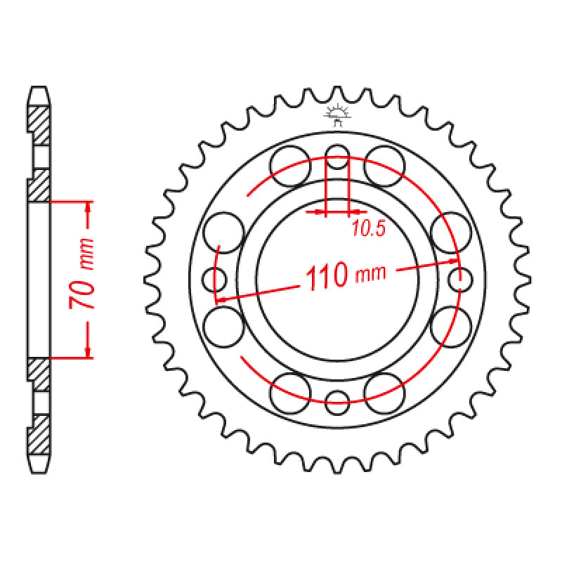 ITL SPR.RR.36T 530P 41200-MC9-670 CB/CM450 82-86 111441