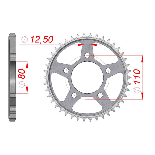 AFAM SPROCKET 525 42T CRF1000 AFRICA TWIN 18(10802-42) 10802-42