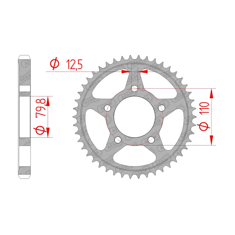 AFAM AFAM AR 43T 530P H/STEEL TRIUMPH. 86600-43