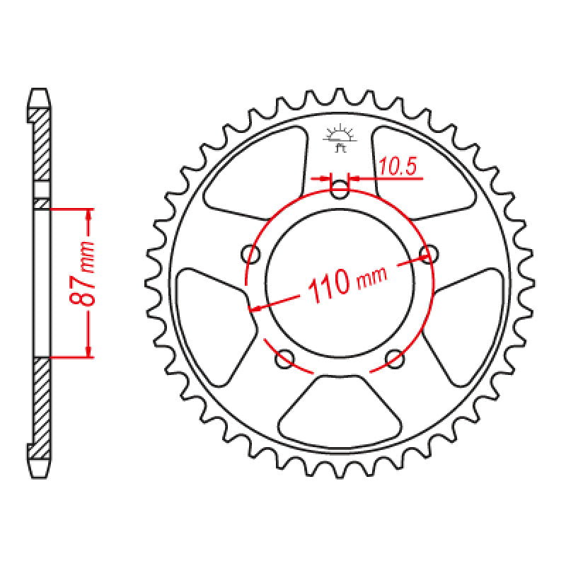 ITL SPR.RR.64511-20C00 46T 5 HOLES. 111506