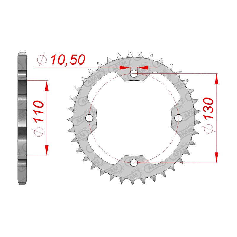 AFAM KFX450 07-08 38T                       (JTR-1415) 16406-38