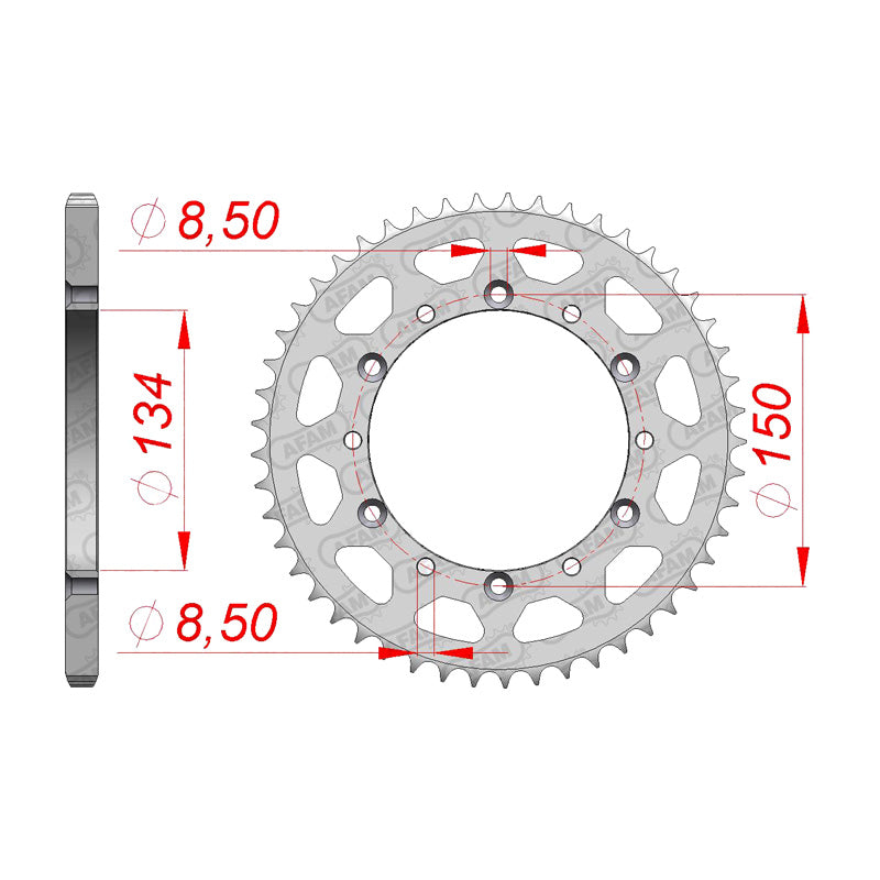 AFAM SPR.RR.KX125/250/500/RMZ250 04 47T (16204-47). 16204-47