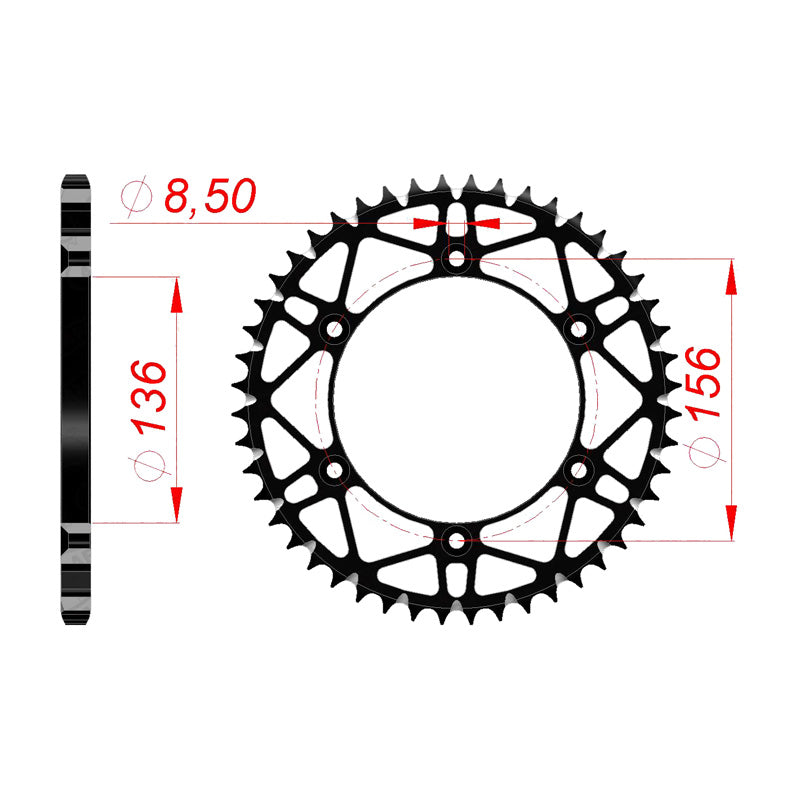 AFAM AFAM SPROCKET SLK GAS GAS  HUSQVARNA MODELS 50T 14206SLK_50