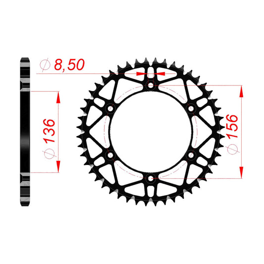AFAM AFAM SPROCKET SLK GAS GAS  HUSQVARNA MODELS 50T 14206SLK_50