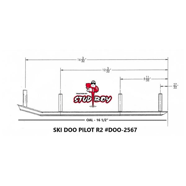 STUD BOY PILOT R2 SKIS SHAPER BAR 4.5" SKI-DOO DOO-S2567-45