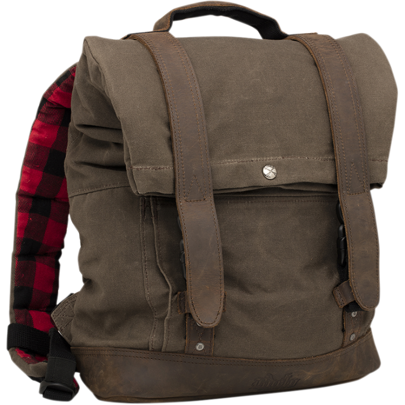 BURLY BRAND ROLL TOP BACKPACK - DARK OAK B15-1020D