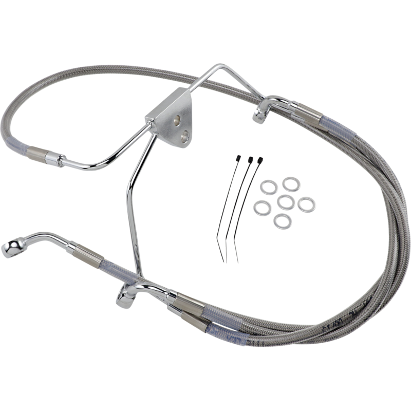 DRAG SPECIALTIES 96-07 FLHT/X FRT S/S BRAKE LINE KIT +8 660411-8