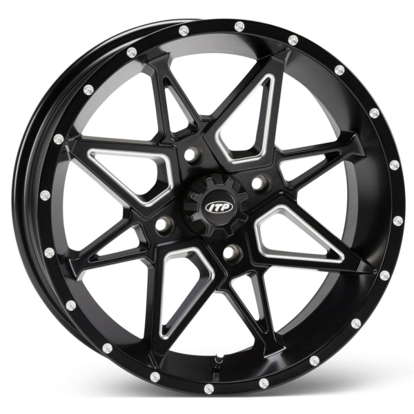 ITP 15X7 4/156 4+3 MATTE BK W/MILLED WHEEL 1521958727B