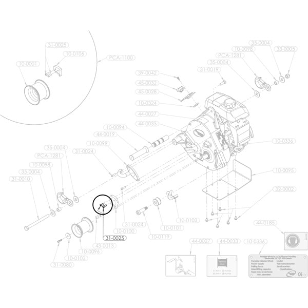 PORTABLE WINCH HCS 3/8-24X1 GR5 ZN 31-0019