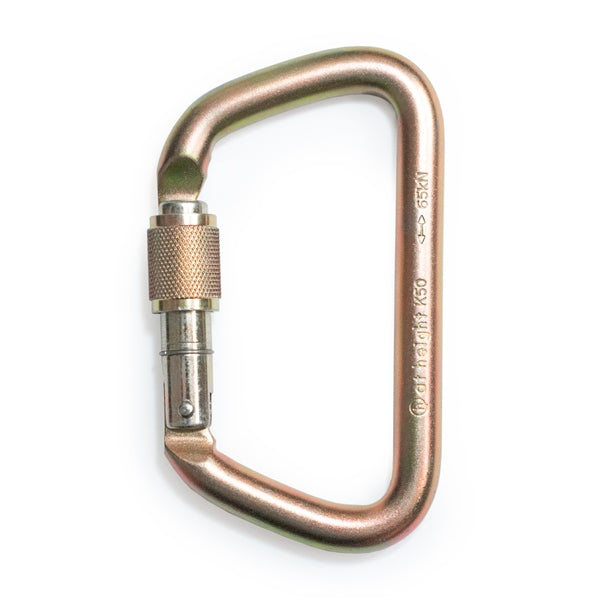 PORTABLE WINCH LOCKING CARABINER STEEL 65 KN PCA-1703