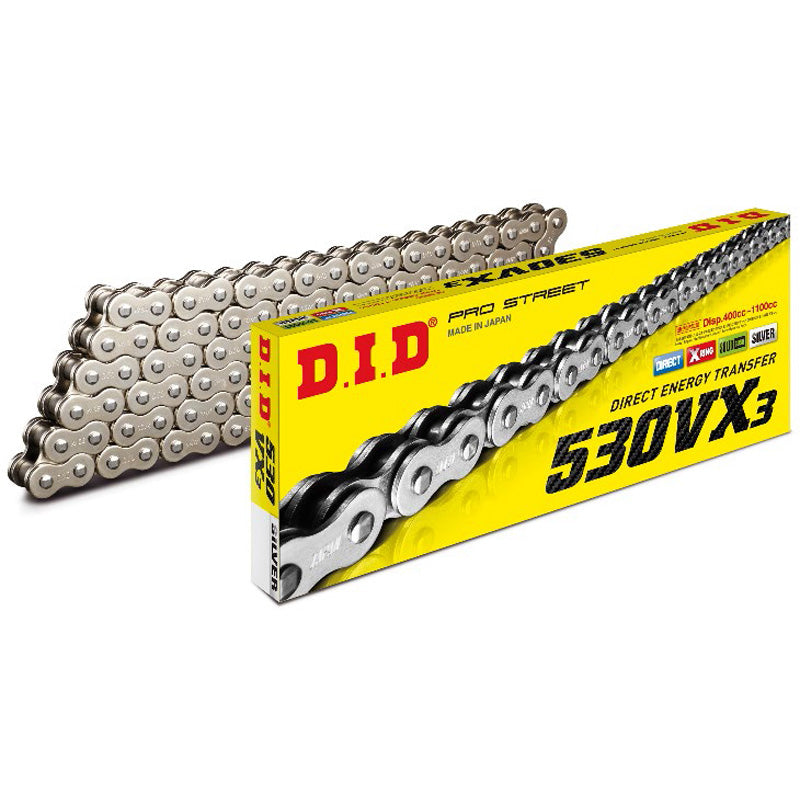 DID DID 520VX3-120L SILVER CHAIN W/PRESS-FIT LINK M520VX3S120FB