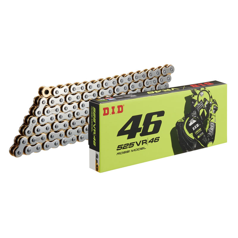 DID DID 525VR46-120L SILVER & GOLD CHAIN W/RIVET LINK M525VR46SG120
