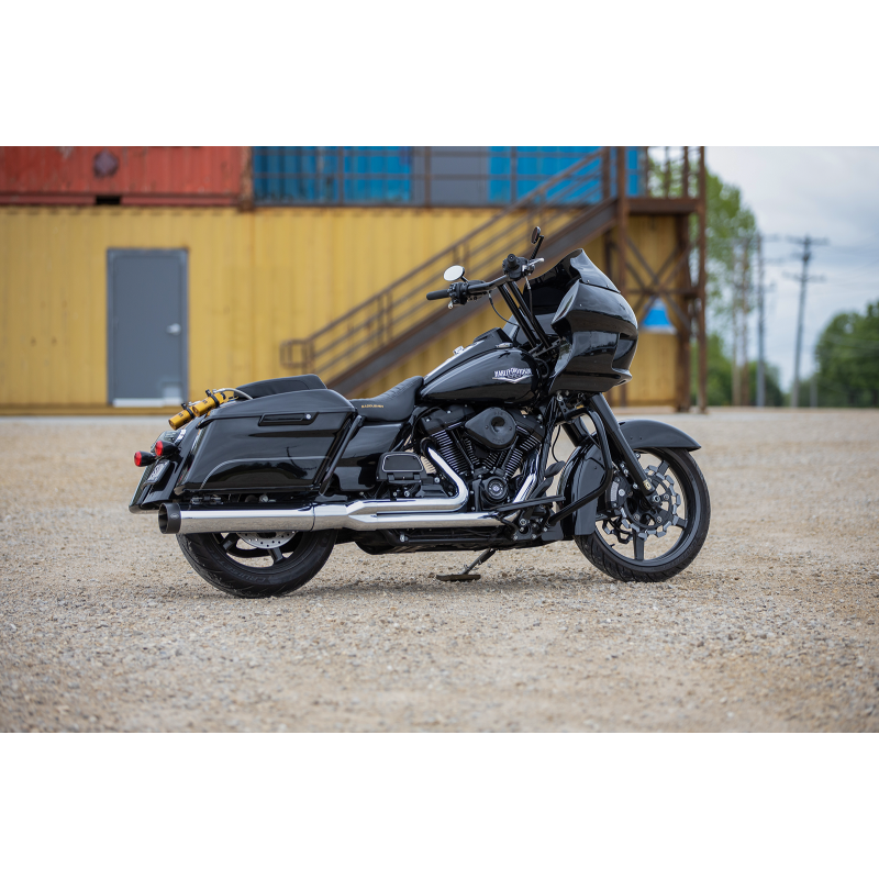 S&S CYCLE 99-09 FLHT SIDEWINDER 2-1 CHR/BLK 550-0776