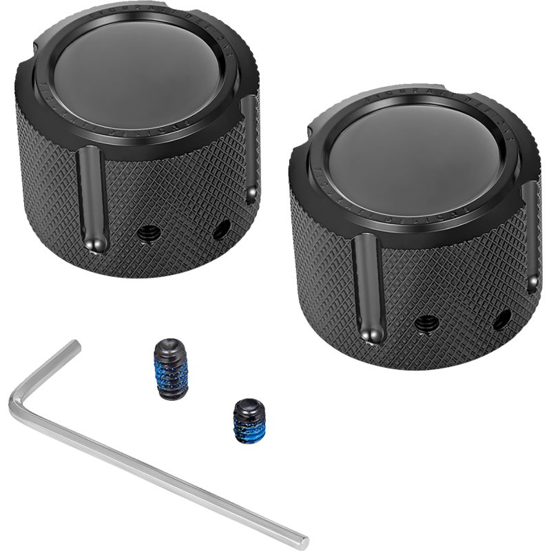 FIGURATI DESIGNS FRONT AXLE NUT COVERS PLAIN IN BLACK FD65-FAC-BLK