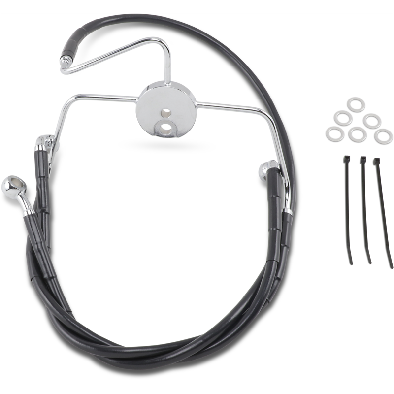 DRAG SPECIALTIES 94-07 FLHR +4BLK FRT BRK LINE KIT 644410-4BLK