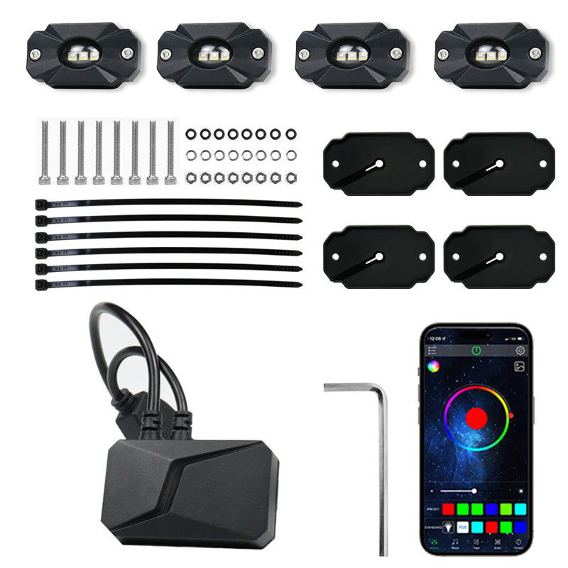 TOXIC LED ROCK LIGHT KIT 4 RGBW - 4400LM - 10W X 4 1619000