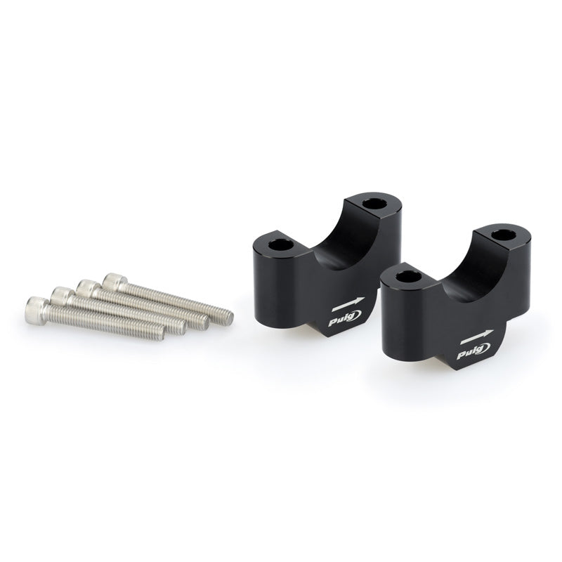 PUIG 32MM HANDLEBAR RISERS 30MM HIGH BLACK 20309N