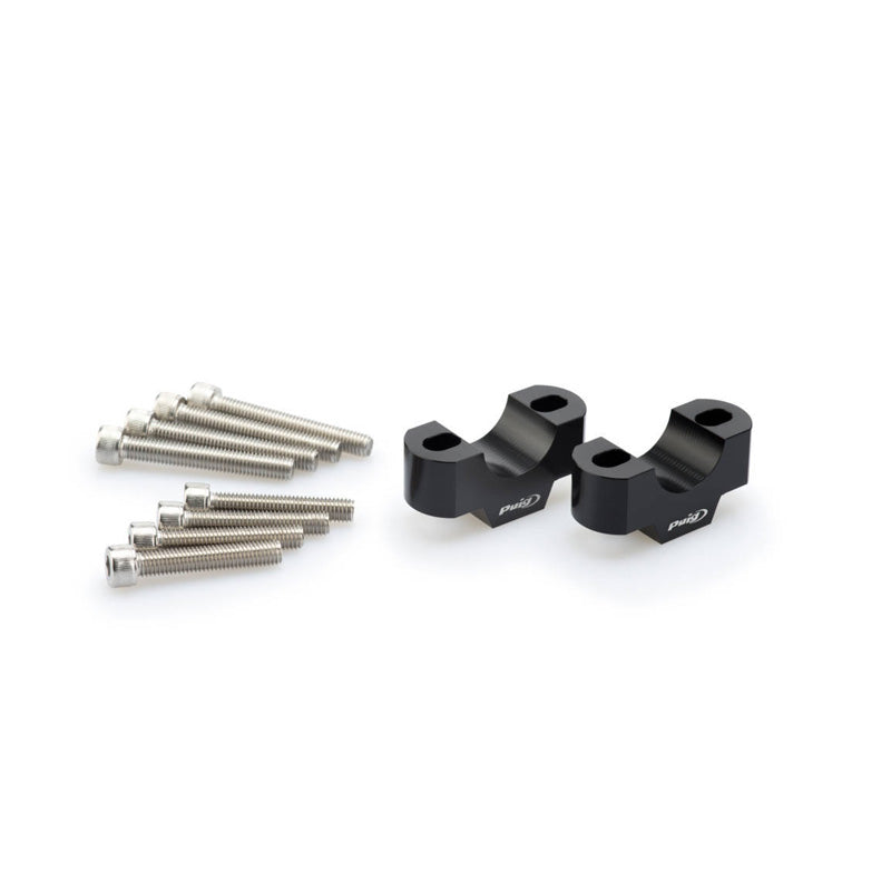 PUIG 29MM HANDLEBAR RISERS 30MM HIGH BLACK 3741N