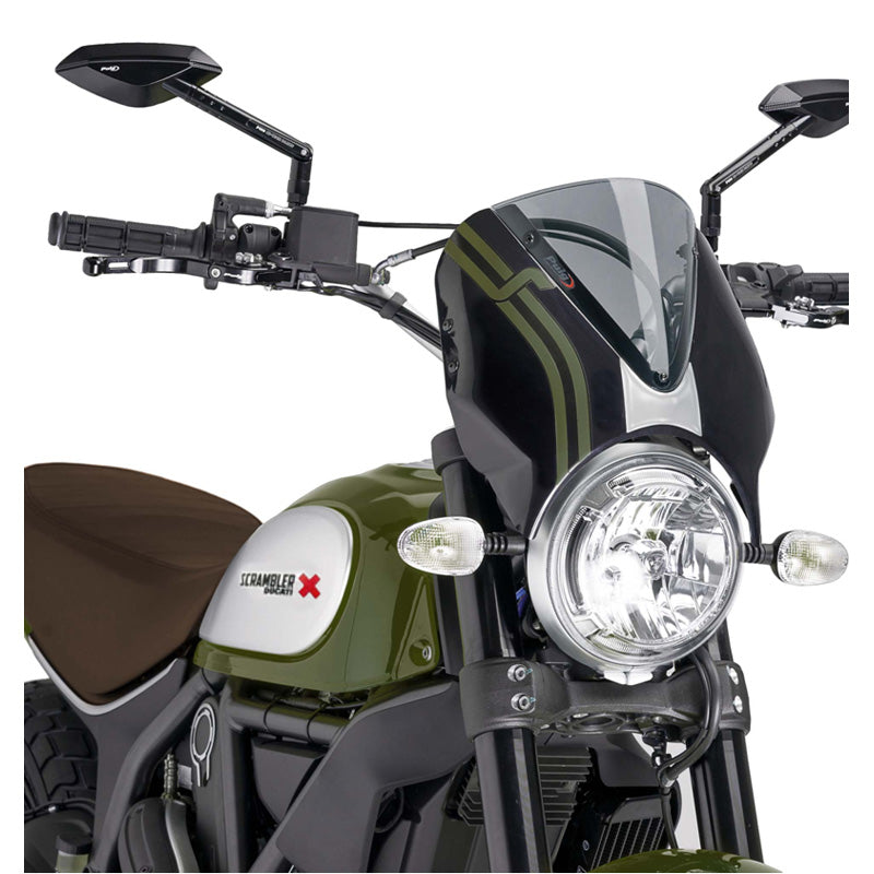 PUIG WINDSHIELD RETROVISION SCRAMBLER 15-17 BLACK/SM 7652H