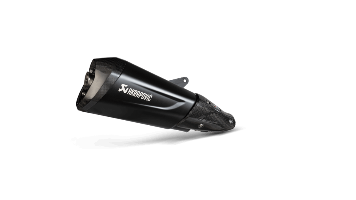 AKRAPOVIC GTS300 2021 SS BLACK SLIP-ON CF TIP S-VE3SO10-HZDFBL