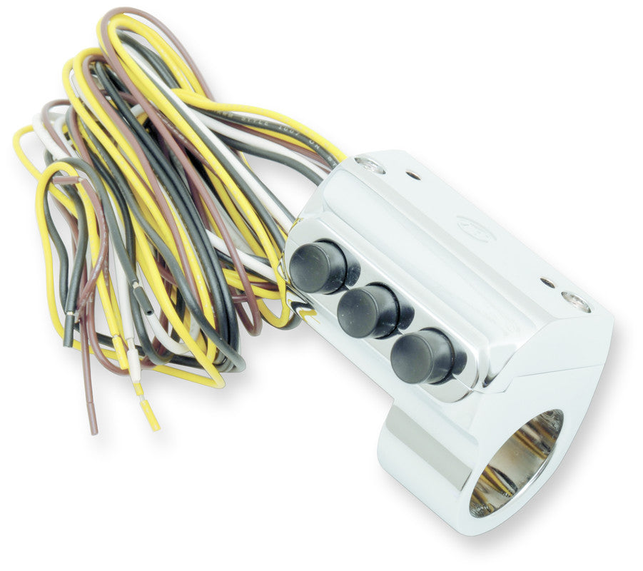 PERFORMANCE MACHINE CONTOUR LEFT 3 BUTTON SWITCH CHROME PM 0062-2035-CH