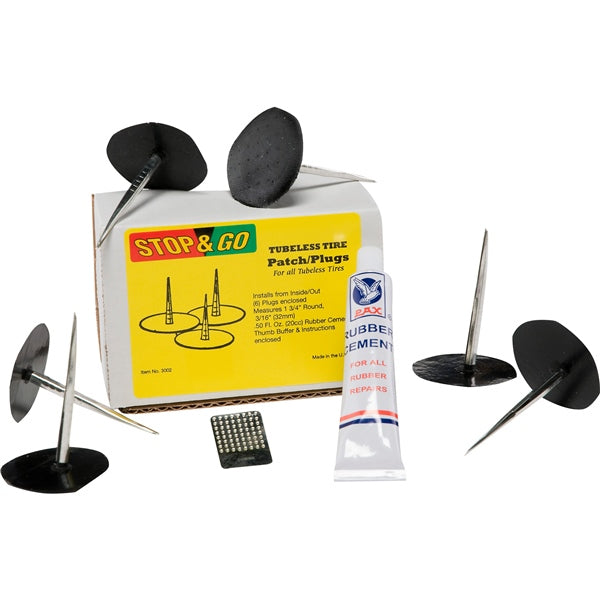 STOP & GO PATCH/PLUG REPAIR PLUGS (6) W/CEMENT 3002